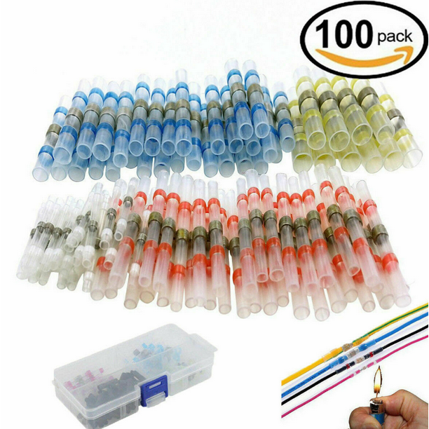 40-50PCS Waterproof 4Size Solder Sleeve Heat Shrink Tube Wire Terminal Connector